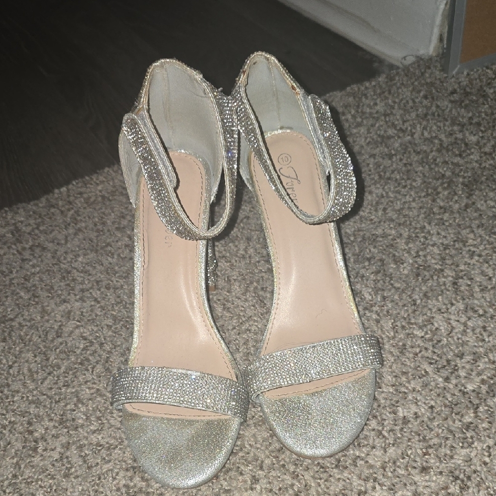 Elegant Silver Women's Heels